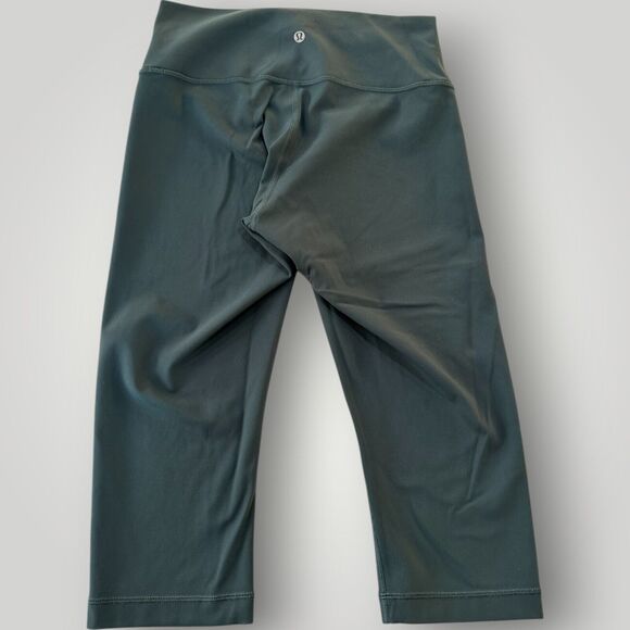 Lululemon Align HR Crop Leggings Women's 8 Tidewater Teal Blue Nulu Fabric - Picture 2 of 8